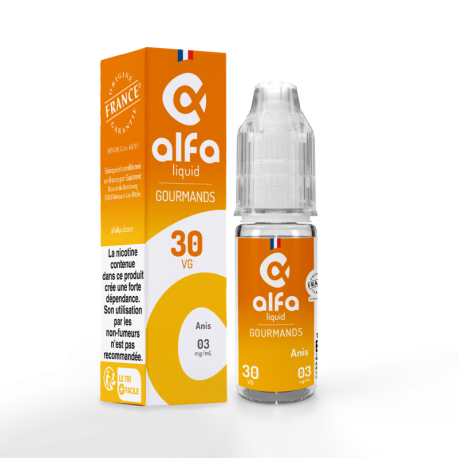 E-liquide Anis de Alfaliquid. Vente de recharge Eliquide pas cher en flacon  de 10ml pour cigarette lectronique.