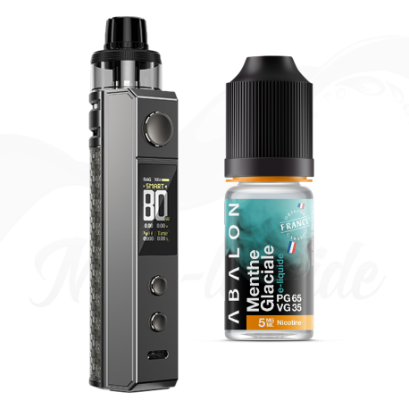 Pack Drag H80S + E-Liquide Menthe Glaciale 10 mg/ml Abalon Mon liquide