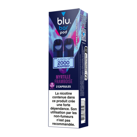 Capsules Myrtille Framboise Blu Bar  Saveurs fruites pour pod Blu